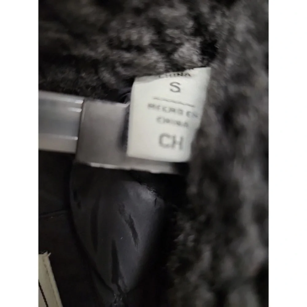 Levi's Strauss Mens Black Sherpa Deep Pile Trucker Jacket Coat‎ Small Oversized